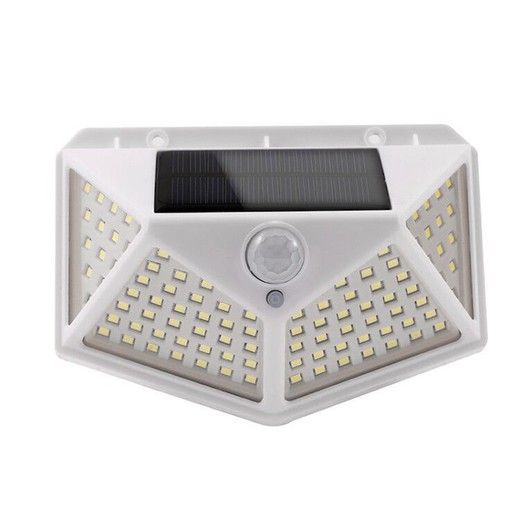 Lámpara Solar LED con Sensor de Movimiento para Uso Exterior y Resistente al Agua  8x8.5x12.5 cm en Color Blanco/Negro con 10 Horas de Autonomía