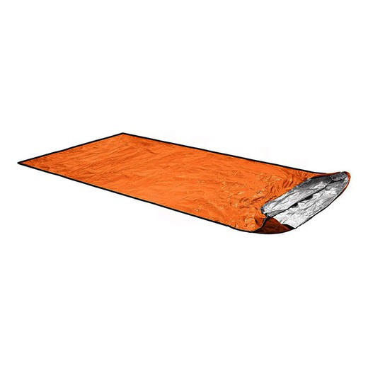 Große Outdoor-Camping-Notfalltasche, wasserdicht und winddicht, hergestellt aus drei Schutzschichten und reflektierendem Material in orange und grüner Farbe